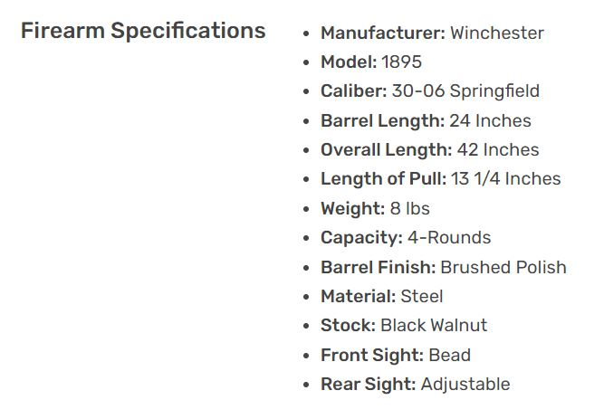 Model 1895 specs